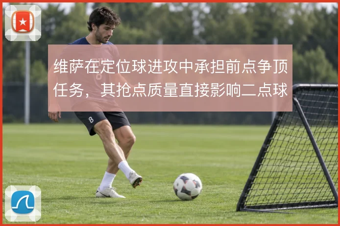 维萨在定位球进攻中承担前点争顶任务，其抢点质量直接影响二点球落位